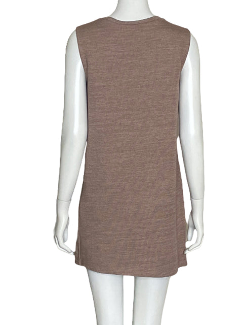 Vestido Zara Mini Recto Marron-Talla M