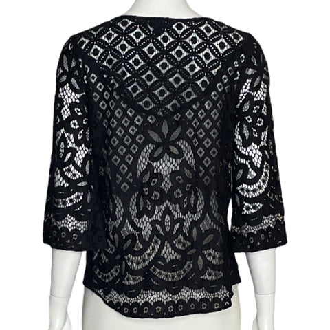 Blusa Roz & Ali Encaje Negro-Talla XS