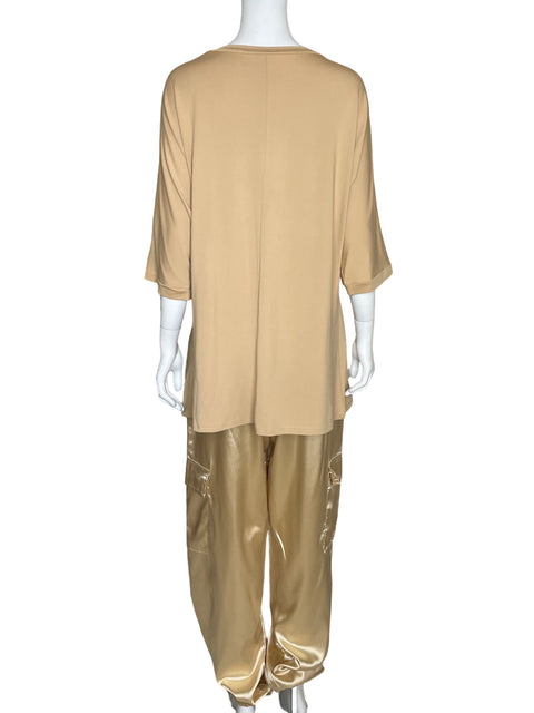 Set Tesoro TPS Blusa + Pantalón Beige - Talla L