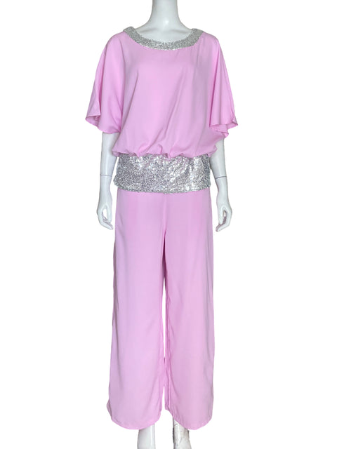 Set Tesoro TPS Blusa + Pantalón Brillante Rosado - Talla L