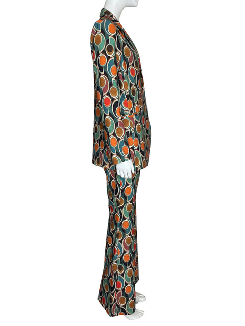 Set Martina Blazer + Pantalón Estampado Verde - Talla M