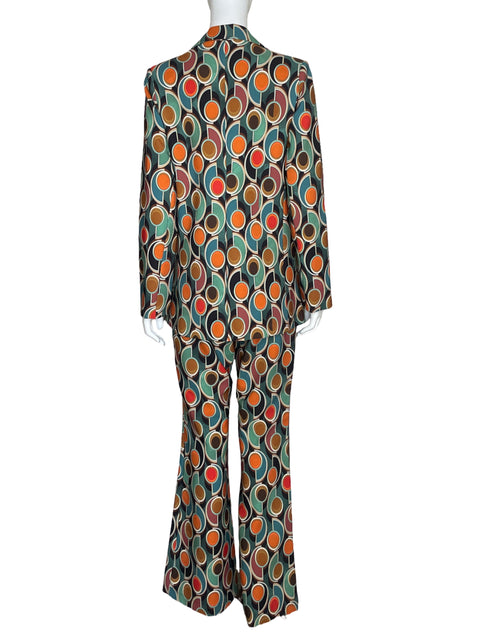 Set Martina Blazer + Pantalón Estampado Verde - Talla M