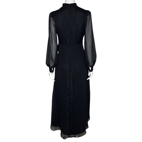 Vestido Express Asimetrico Metalizado Negro-Talla M