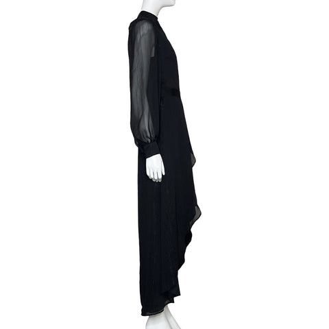 Vestido Express Asimetrico Metalizado Negro-Talla M