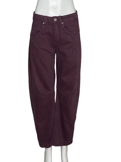Pantalón Zara Mid Rise Length Rojo Vino - Talla 0
