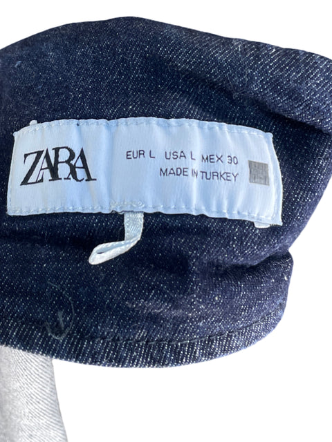 Pantalón Zara Wide Leg Botones Azul - Talla L