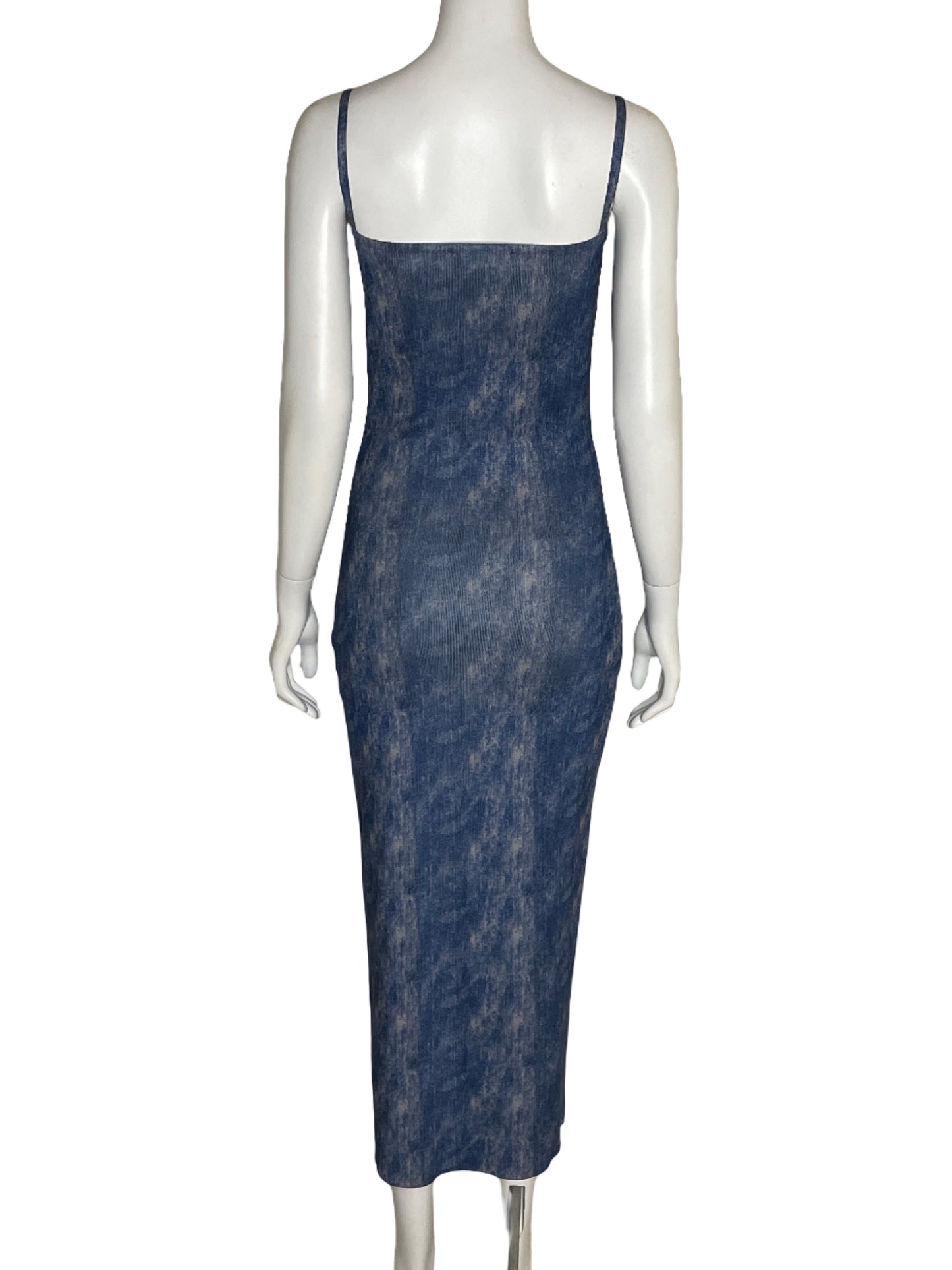 Vestido Zara Maxi Recto Azul-Talla M