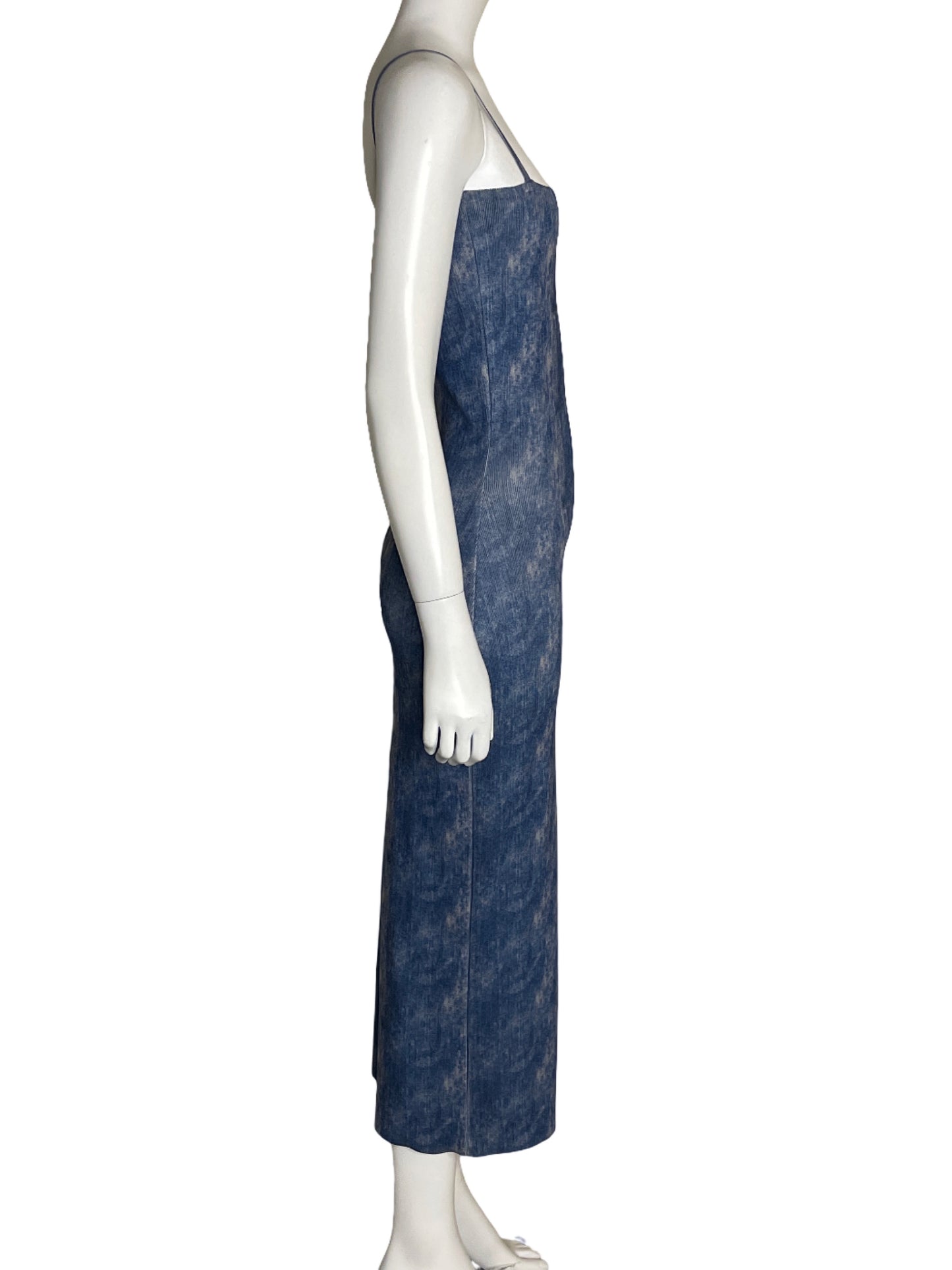 Vestido Zara Maxi Recto Azul-Talla M