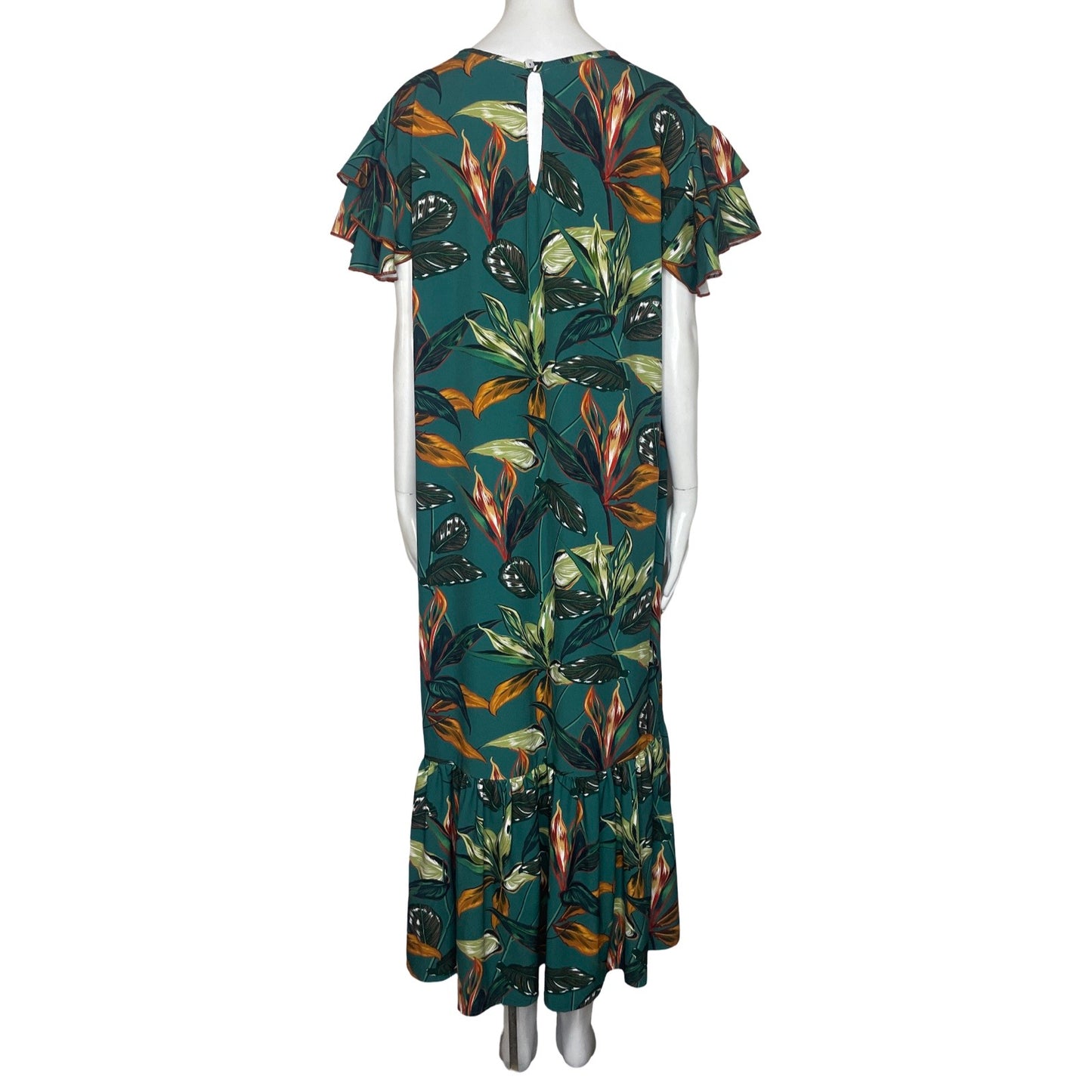 Vestido Pitahaya Mangas Vuelos Verde-Talla XXL