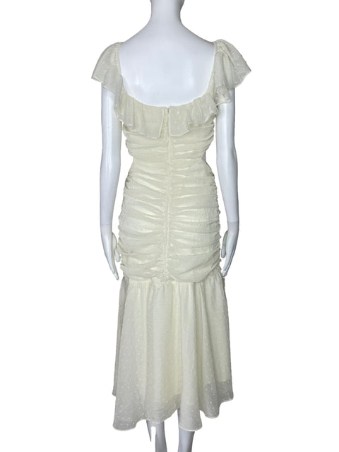 Vestido Astr The Label Drapeado Beige - Talla M