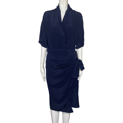 Vestido Byron Lars Falda Amarre Azul-Talla 4