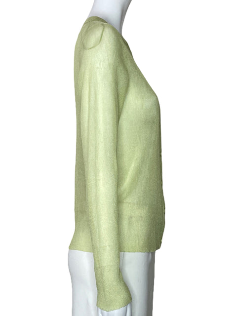 Cardigan Zara Mangas Largas Brillante Verde - Talla M