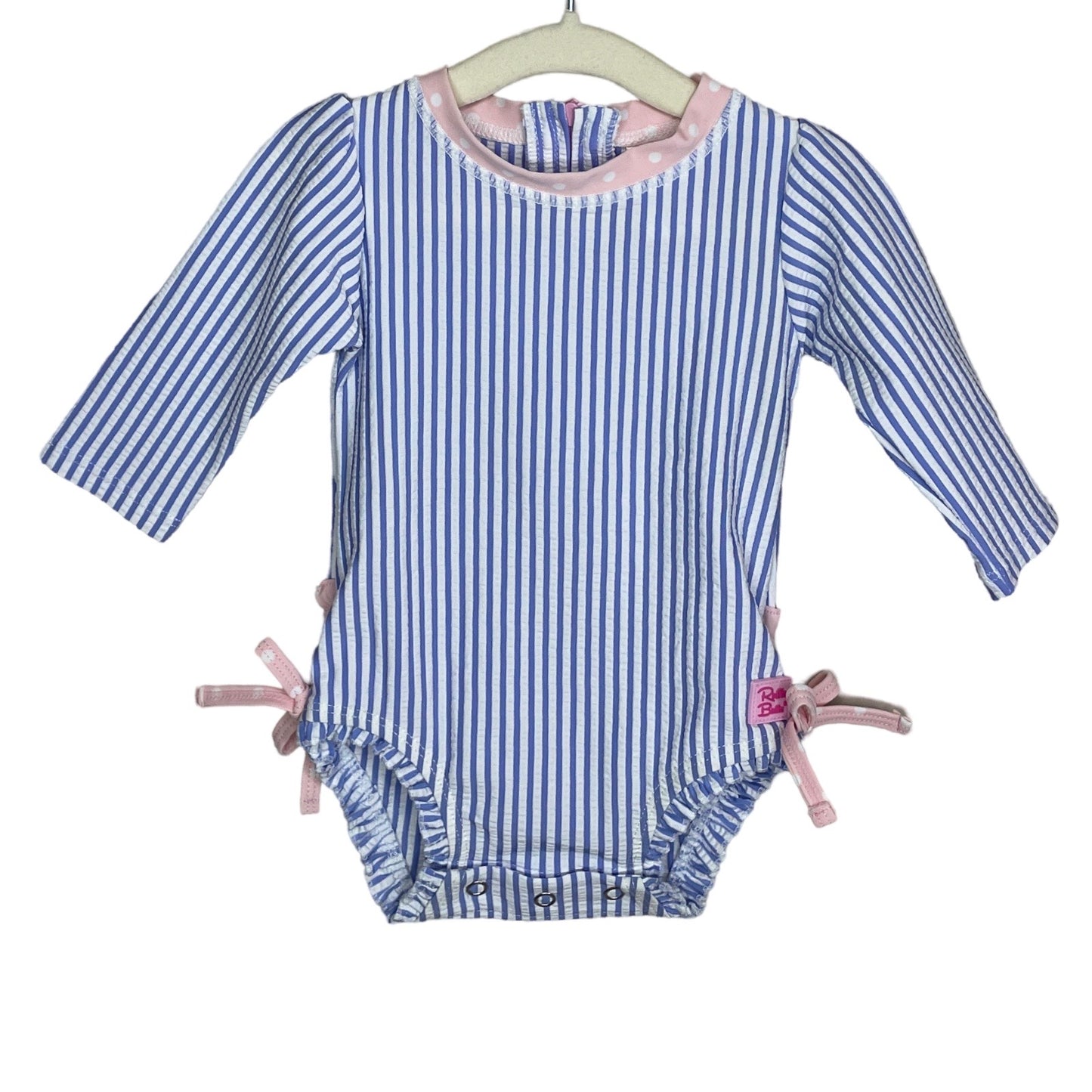 Body Ruffle Butts Bañador Rayas Blanco-Talla 3-6 M