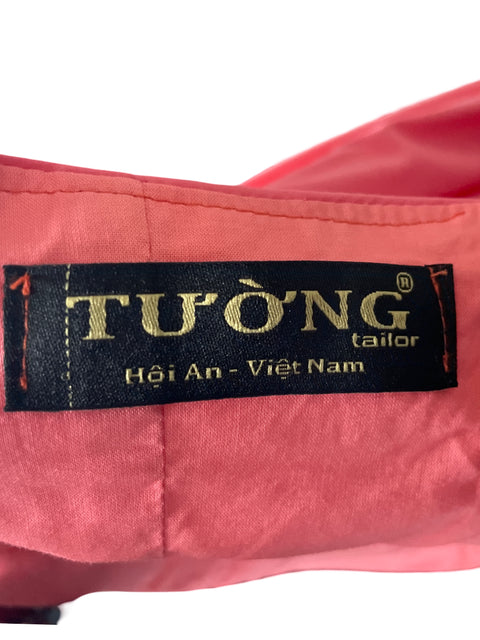 Vestido TUONG Tailor Midi Drapeado Rosado-Talla S