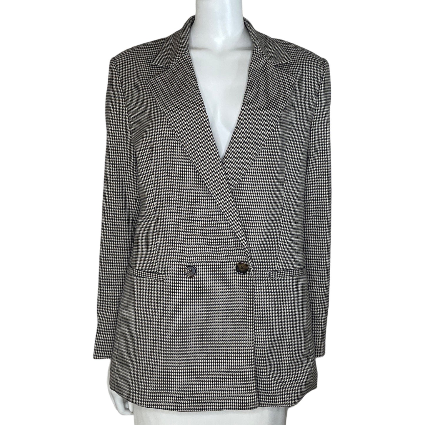 Blazer Mango Estampado Clásico Gris-Talla L
