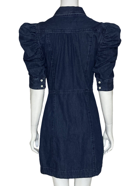 Vestido Frame Abullonado Jeans Azul-Talla M