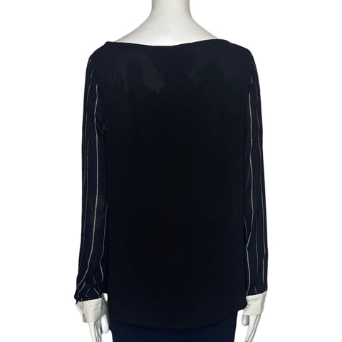 Blusa Loft Mangas Rayas Negro-Talla S