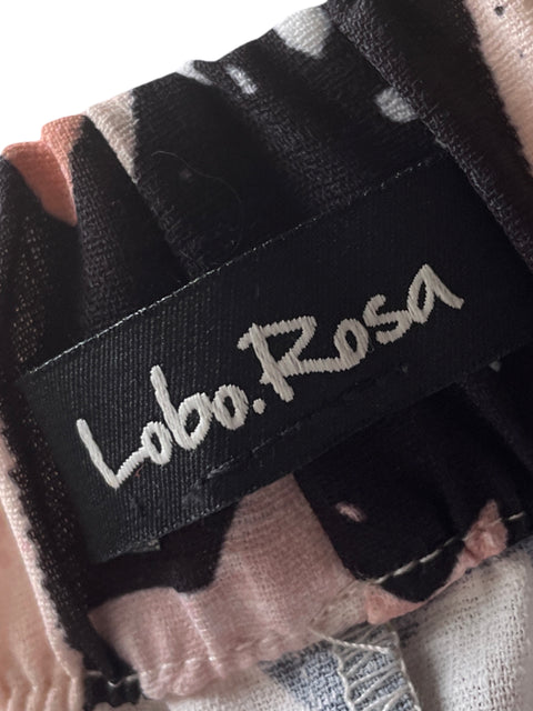 Pantalón Lobo.Rosa Valeria Negro-Talla S
