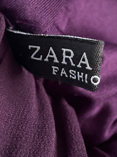 Falda Zara Plisada Rojo Vino-Talla M