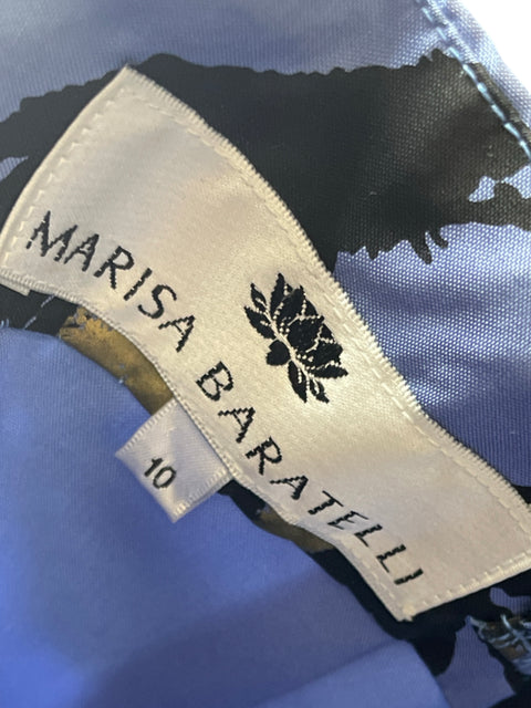Vestido Maria Baratelli Escote Recto Azul-Talla 10