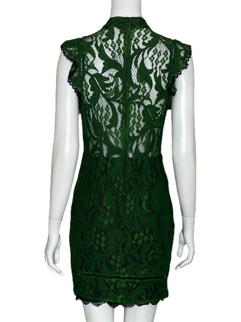 Vestido Adelyn Rae Encaje Verde-Talla XS