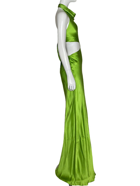 Vestido Amanda Uprichard Cut Out Satin Verde-Talla M