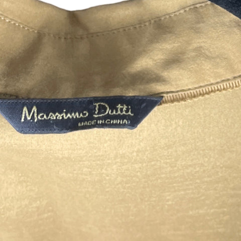 Camisa Massimo Dutti Satinada Marron-Talla 10