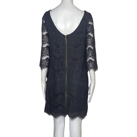 Vestido Zara Encaje Gris-Talla M
