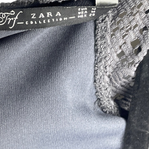 Vestido Zara Encaje Gris-Talla M