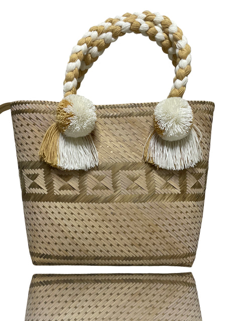 Cartera Tesoro TPS Mini Macuira Pompom Beige- Talla M