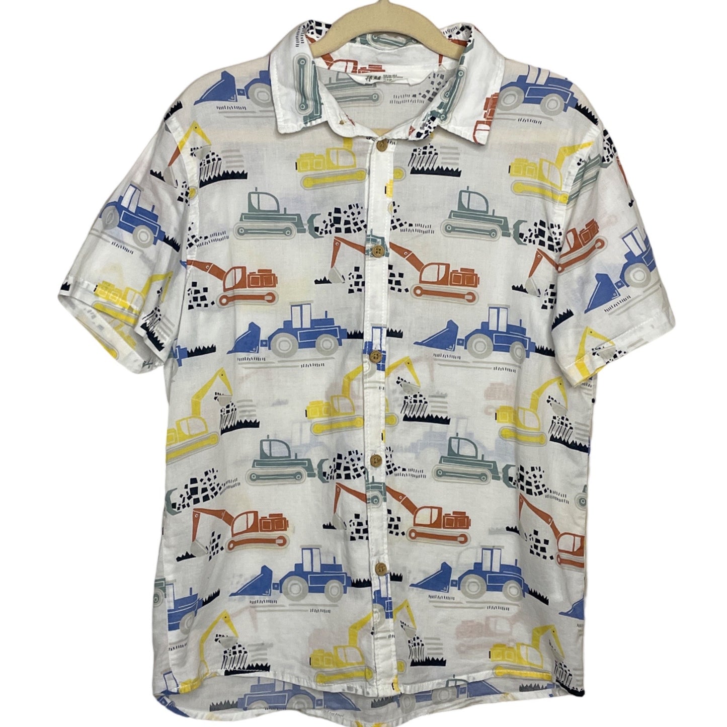 Camisa H&M Tractores Blanco - Talla 8