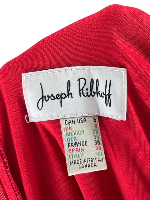 Vestido Joseoh Ribkoff Troquelado Rojo- Talla 6
