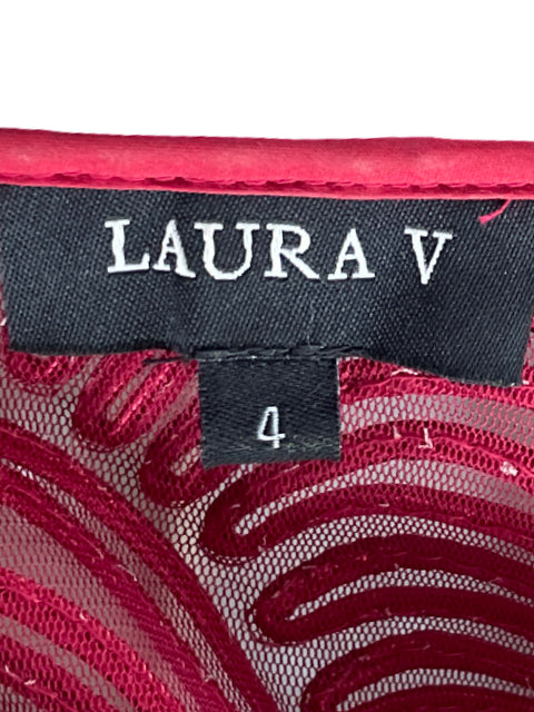 Vestido Laura V Bordado Rojo- Talla 4