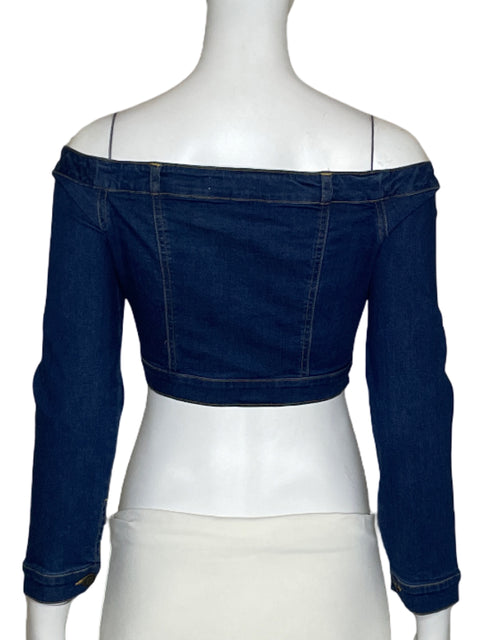 Top Mebon Jeans Botones Azul-Talla M