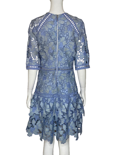 Vestido Just Me Estampado Encaje Azul - Talla M