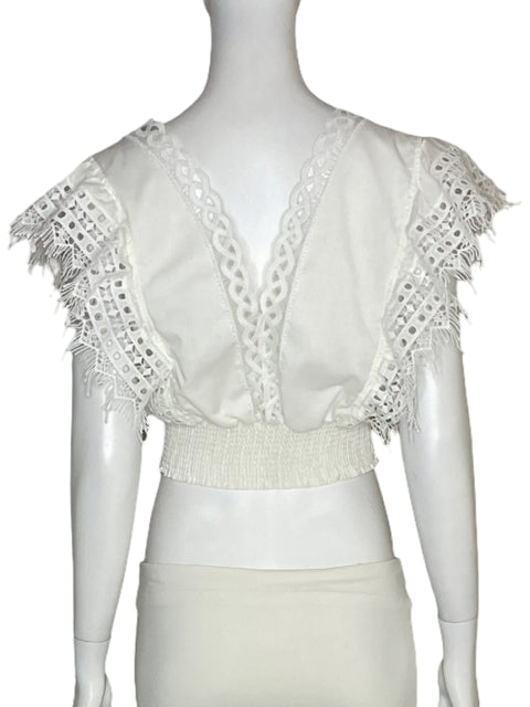 Blusa Peixoto Encaje Elastico Blanco-Talla L