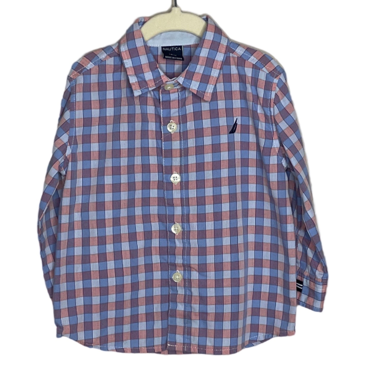 Camisa Nautica Cuadros Rosado-Talla 18M