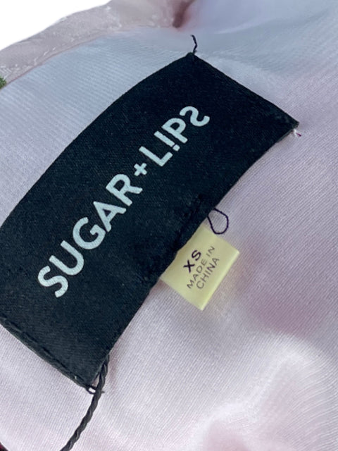 Vestido Sugar + Lips Flores Rosado - Talla XS