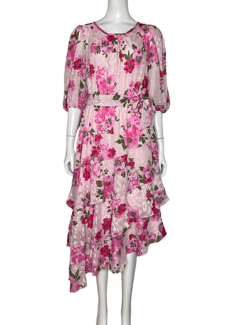 Vestido Sugar + Lips Flores Rosado - Talla XS