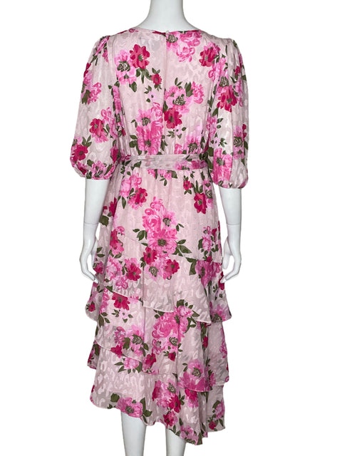 Vestido Sugar + Lips Flores Rosado - Talla XS
