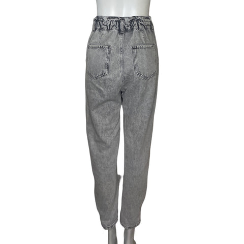 Pantalón Zara Cintura Ruchas Negro-Talla 2