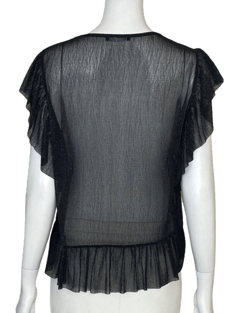 Blusa Zara Vuelos Metalizada Negro-Talla M