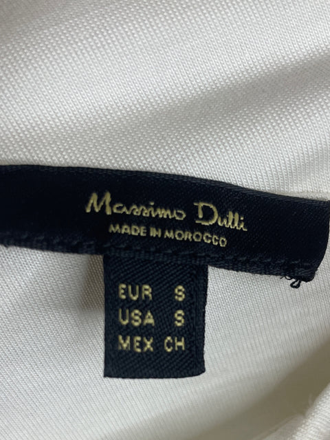 Blusa Massimo Dutti Cruzada Blanco-Talla S