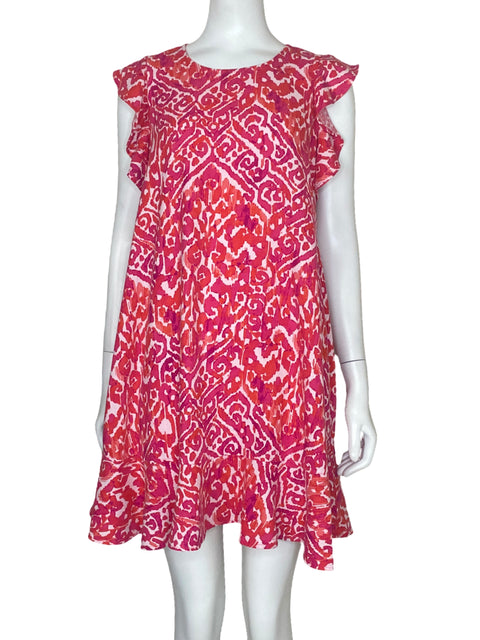 Vestido Tommy Hilfiger Estampados Vuelos Rosado-Talla 4