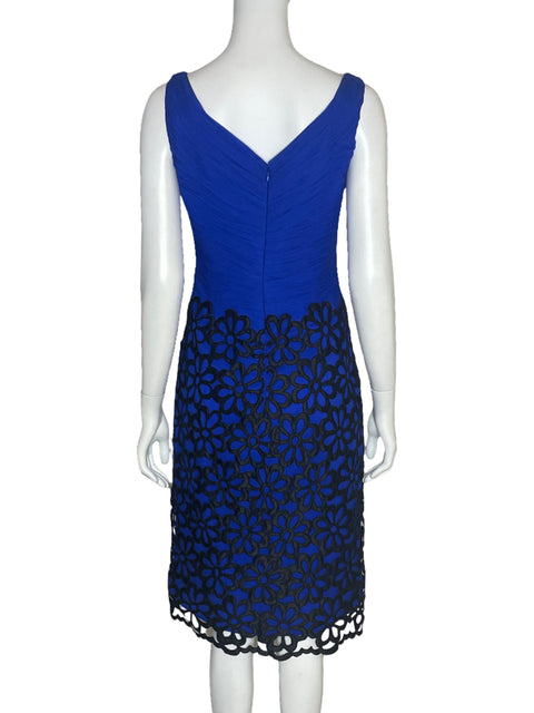 Vestido Jaime Luna Encaje Flores Azul-Talla S