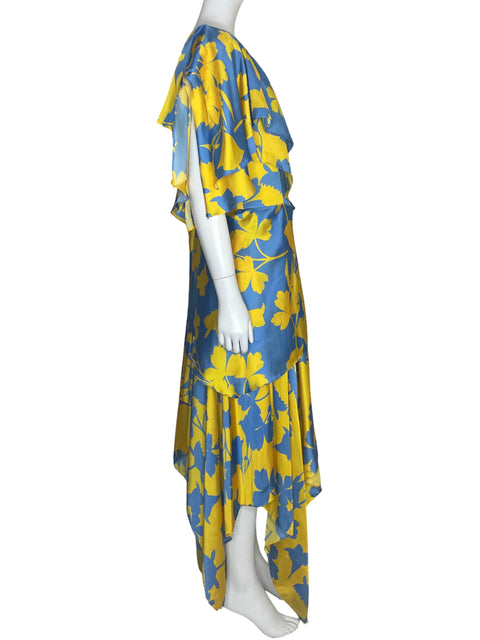 Vestido Clarissa Rosania Estampado Flores Amarillo-Talla S