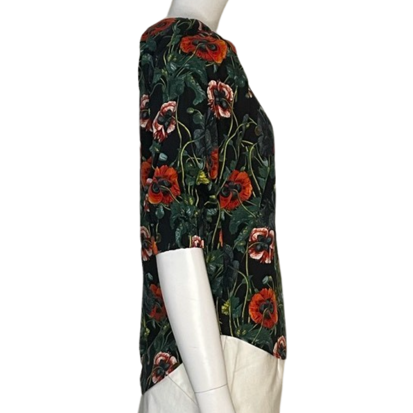 Blusa H&M Estampado Flores Negra - Talla 2