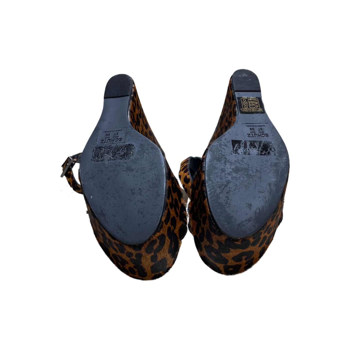 Sandalias Schutz Animal Print Marron - Talla 39