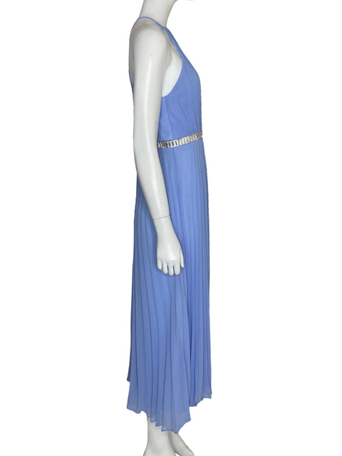 Vestido DFI Halter Pliegues Azul-Talla M
