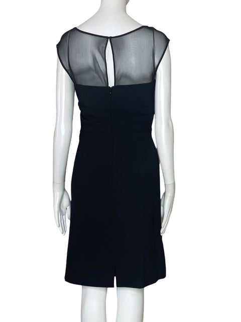 Vestido Vera Wang Drapeado Maya Negro-Talla 10